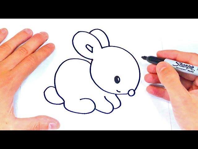 Cómo dibujar un Conejito Paso a Paso | Dibujos Fáciles