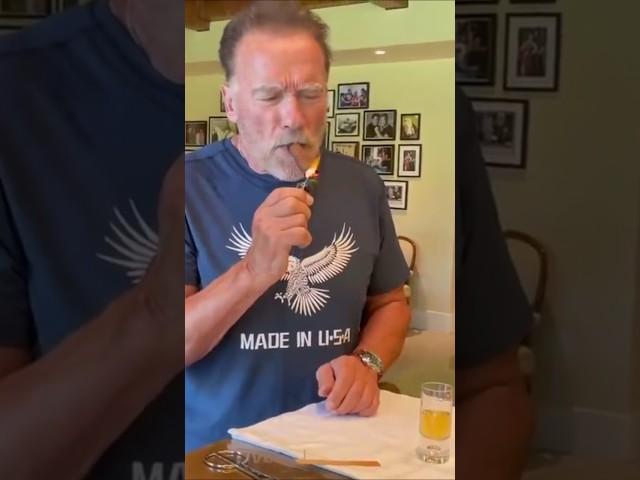 Arnold Schwarzenegger combines TEQUILA with a CIGAR!  #arnold #cigars #tequila #shorts