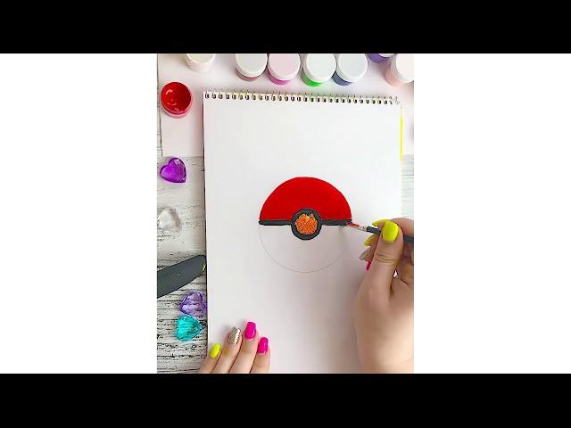 Рисуем просто - Покебол /ПОКЕМОН (Poké Ball .Pokémon GO )!