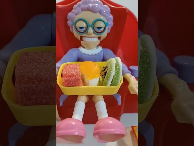 Pop it GREEDY GRANNY,excited to eat her sushi candies  #viral #sushi #candy ##shorts #popit VOMVV