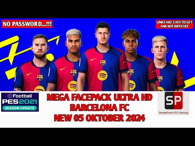 New Update Mega Facepack Ultra HD Barcelona FC Season 2024 - 2025, PES 21 & Football Life 24