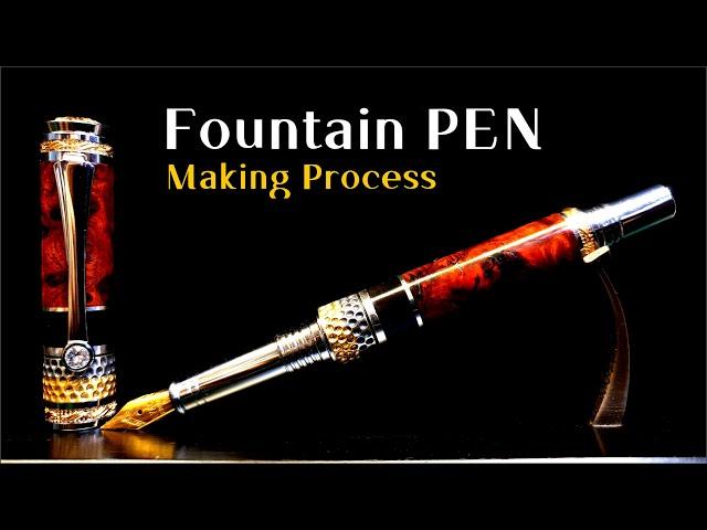 [ Pen turning ] Making Fountainpen / Silver,Gold,Wood