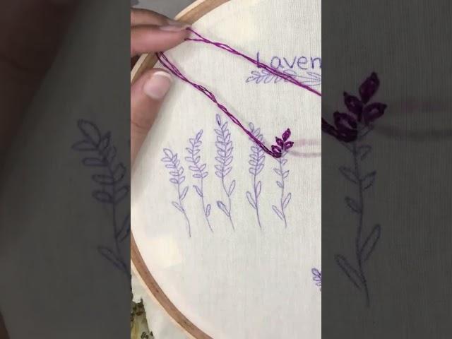 Lavender flower embroidery  daisy stitches