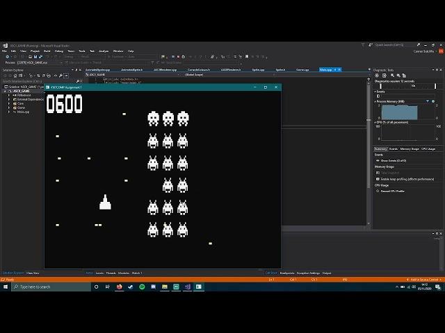 C++ ASCII Space Invaders First-Year Student Game