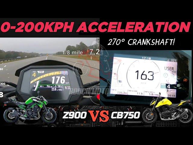 Kawasaki Z900 ️ Honda CB750 Hornet | 0-200kph Acceleration | Top Speed Attempt 