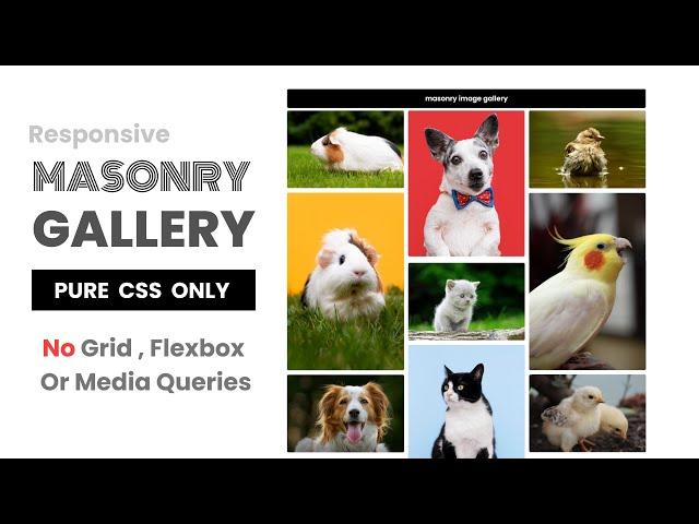 Responsive Masonry Image Gallery Using Pure HTML & CSS Only