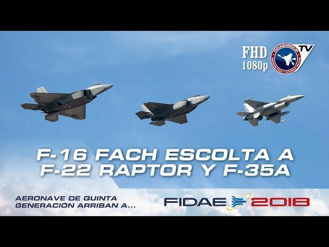 Arribo de F-22A Raptor, F-35A Lightning II, KC-135R y KC-10 Extender de la USAF a FIDAE 2018