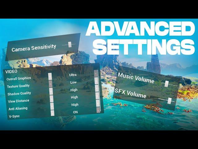 Advanced Settings Menu Unreal Engine 5 Blueprint Tutorial - Free Project Download