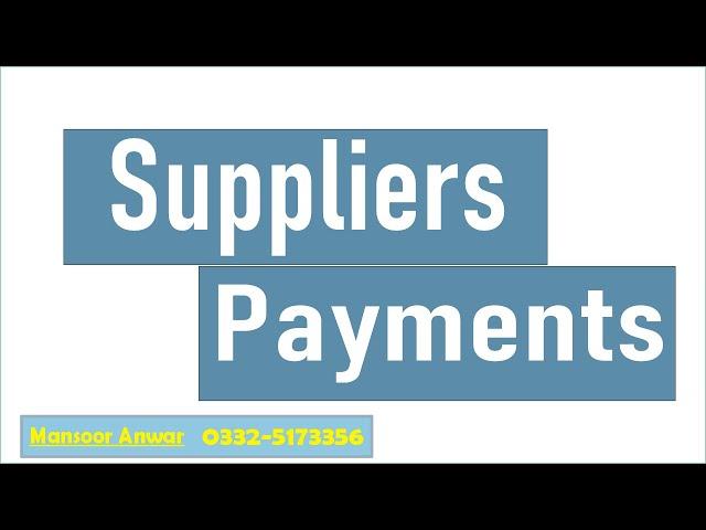 Supplier Payment Voucher (IPOS SOFTWARE) ||Mansoor Anwar |(Urdu/Hindi)