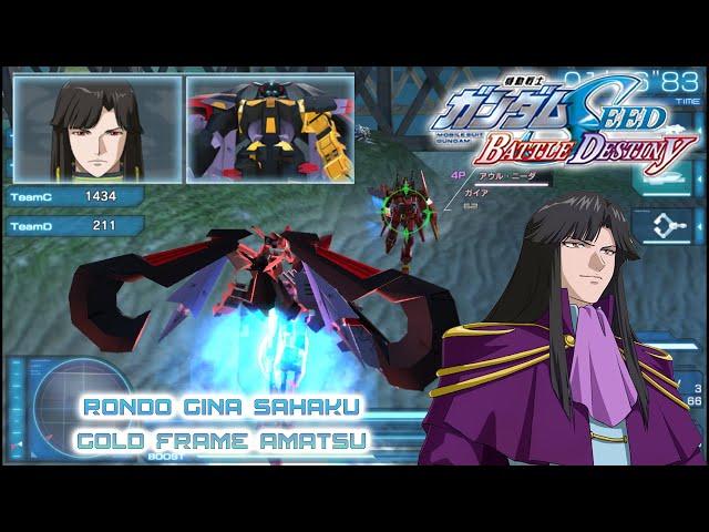 Rondo Gina Sahaku Gold Frame Amatsu gameplay :Gundam Seed Battle Destiny