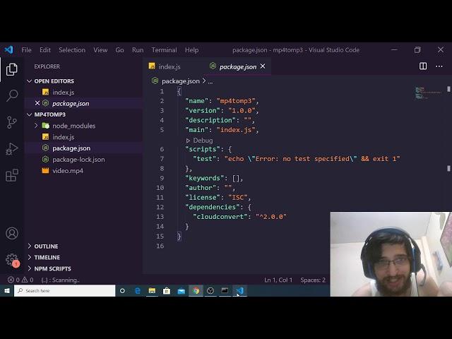 Node.js CloudConvert API Mp4 to Mp3 Full Web Application Project For Beginners 2020