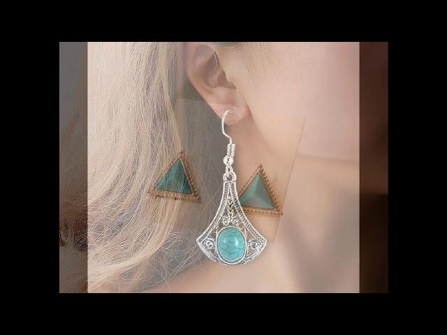 Tibetan Silver Turquoise Earrings