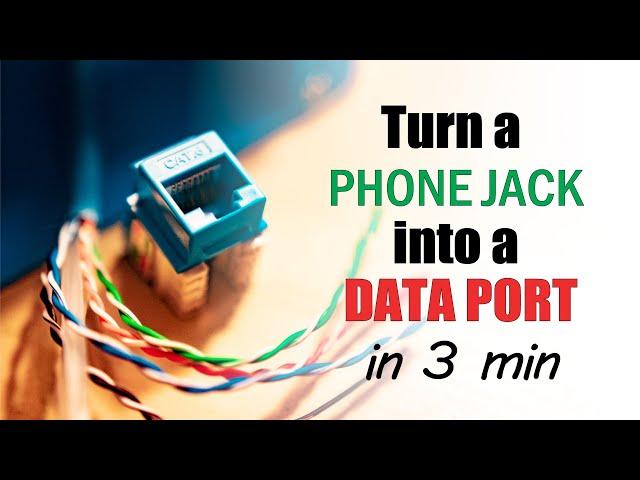 Learn how to turn your phone jack into an ethernet port in 3 minutes.