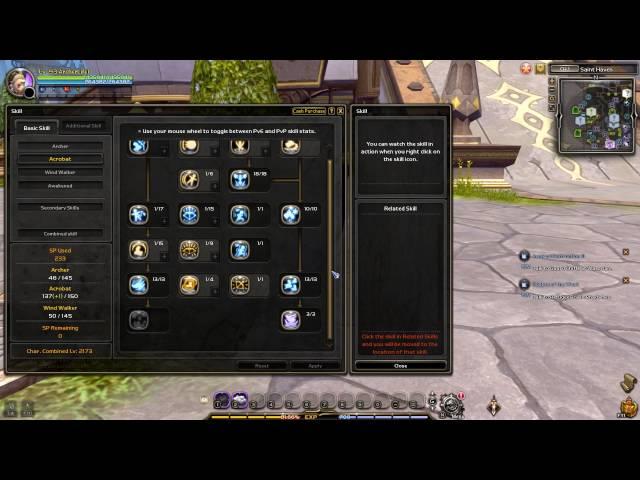 Dragon Nest Europe Lv93 Awakened Wind Walker PVE Skill Build