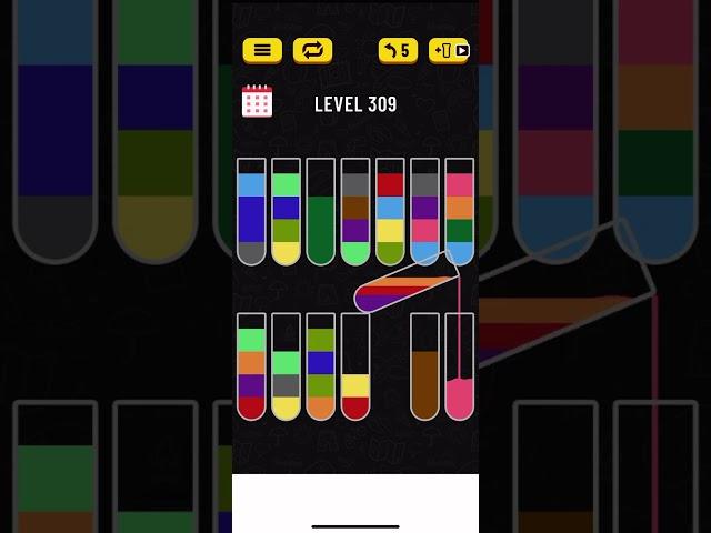 Water Sort  Level 309.  #game #gaming #calmdown
