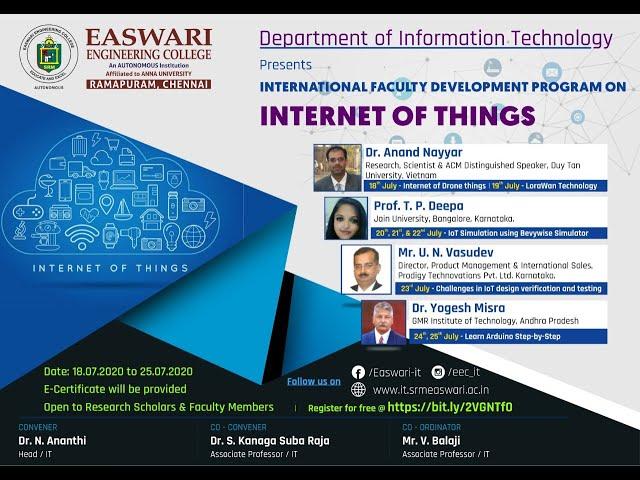 DAY 1- International FDP on IOT -By Dr. Anand Nayyar, Duy Tan University, Vietnam