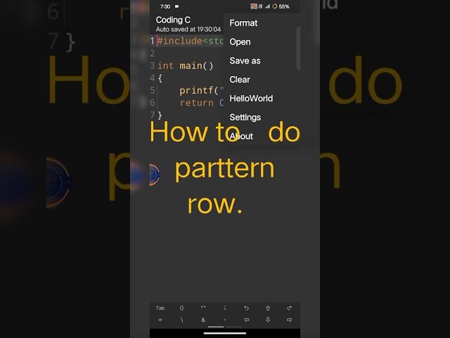 #How to do pattern row 2024 #mobile #coding #program #python #code #htmlcoding #php #code coding.