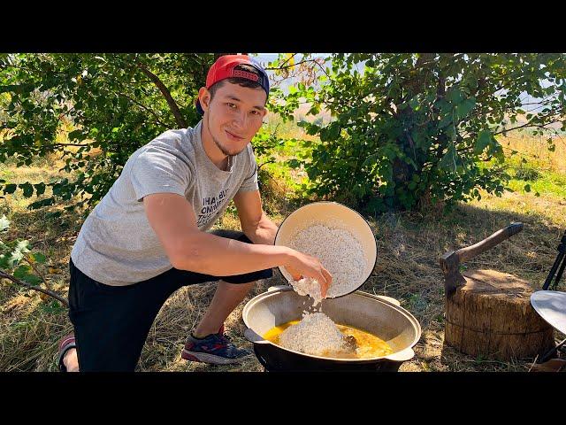 Cooking Traditional Uzbek Pilaf On A Campfire | Village Life 2022