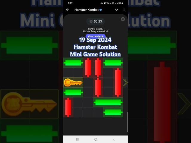 19 Sep 2024 Hamster Kombat Mini Game Solution | #shorts #minigame #minivlog #Mini_GAME KEY #HMSTR