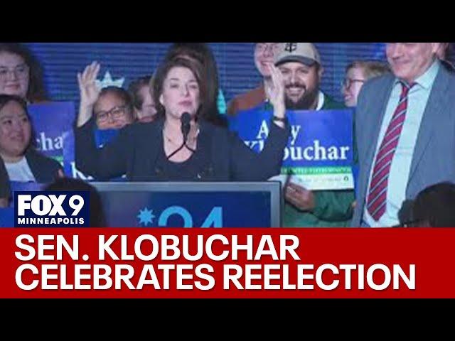 Sen. Amy Klobuchar rallies behind supporters following reelection