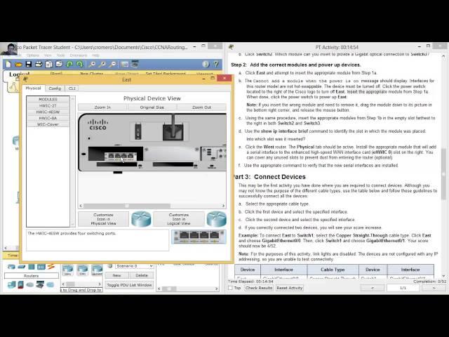 6.3.1.8 Packet Tracer - Exploring Internetworking Devices