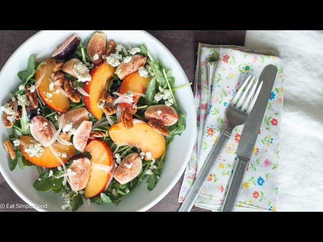 Peach, Fig, and Arugula Salad with Blue Cheese Recipe  - EatSimpleFood. com