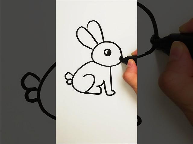 How to draw rabbit with numbers  #shorts #youtubeshorts #art #drawing #easydrawing #howto