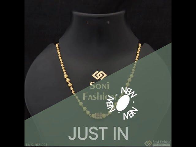  1 Gram Gold Plated with Diamond Stunning Design Necklace for Ladies - Style A224 