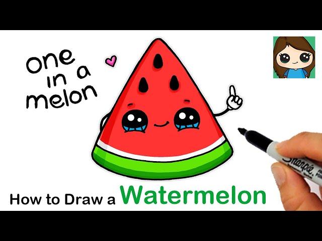 How to Draw a Watermelon Slice Cute Pun Art #2