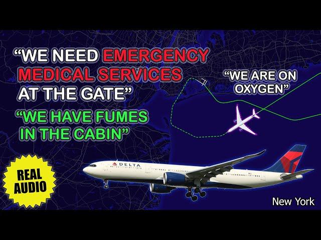 Pilot requests emergency medical services. Delta A330neo returns to New York Kennedy. Real ATC