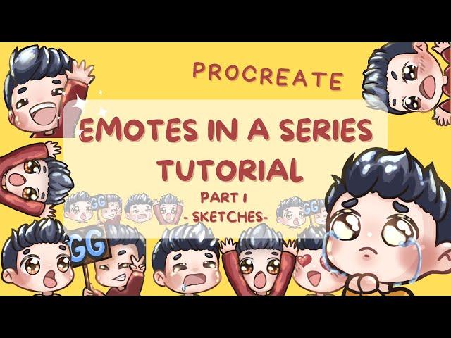  how I draw twitch/discord emotes that belong in the same series - part 1 - sketching!