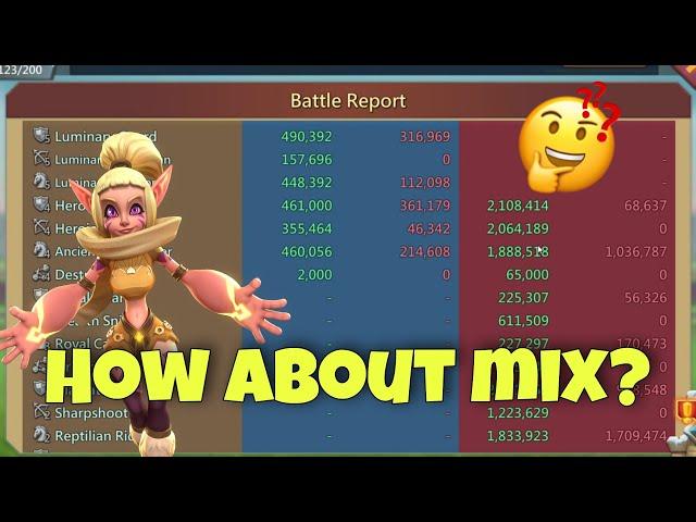 Lords Mobile - Testing mix rallies on castles. How not to use it XD. Mix is better to survive?