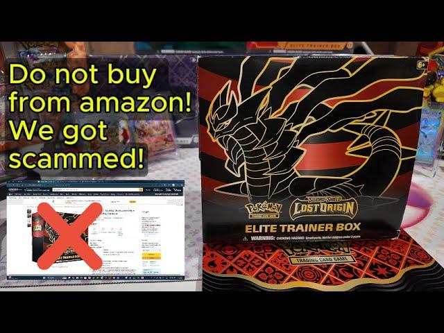 We got scammed by amazon for an opened pokemon lost origin elite trainer box