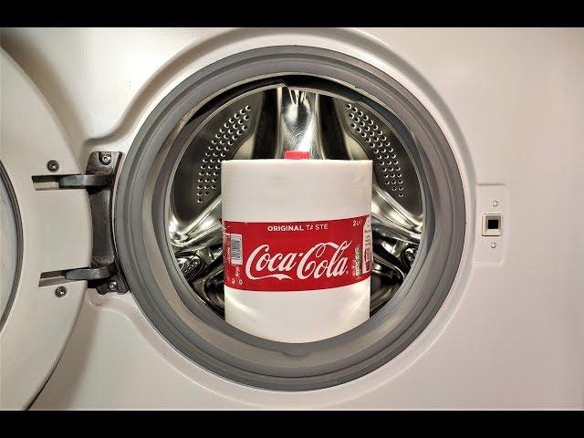 Experiment - Coca Cola + Baking Soda and Kitchen Roll - in a Washing Machine