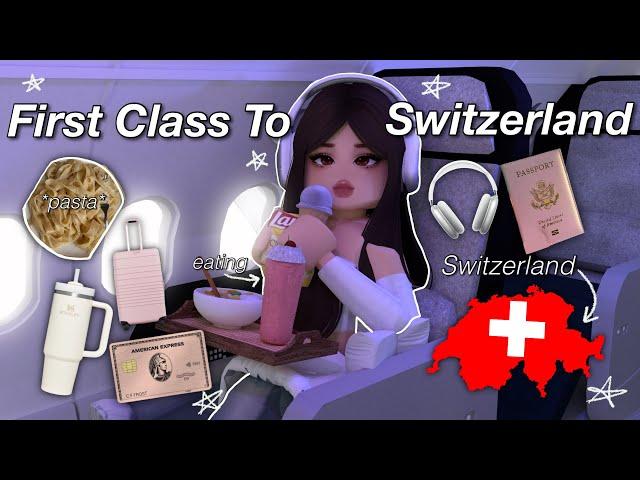 Flying First Class to Switzerland! *alone* | Bloxburg Roleplay | w/voices