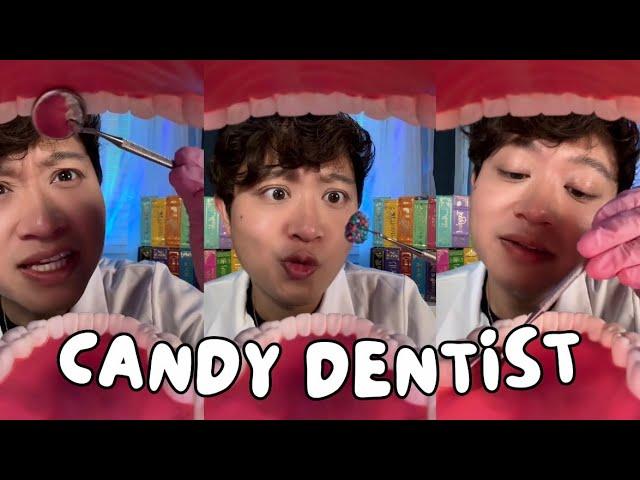 Dentist eats candy from your teeth ASMR 