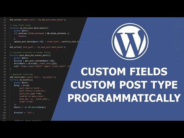 WordPress Custom Fields for Custom Post Type