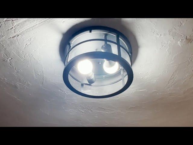 11.6 Inch Hallway Ceiling Light Matte Black Ceiling Light with Clear Glass for Porch