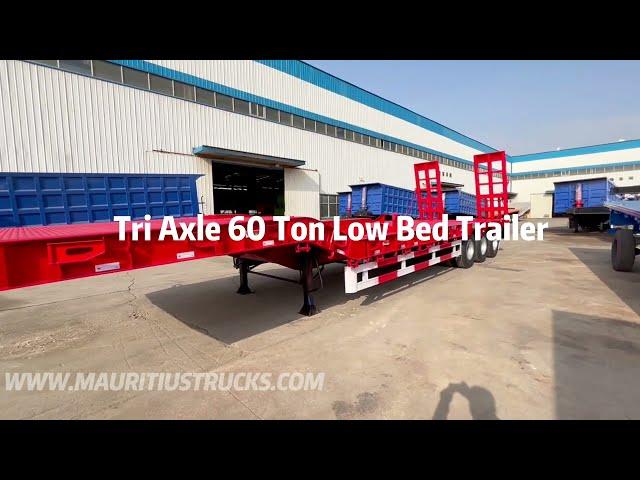 3 Axle Lowbed Semi Trailer | 60Ton Low Bed Trailer for Sale in Mauritius