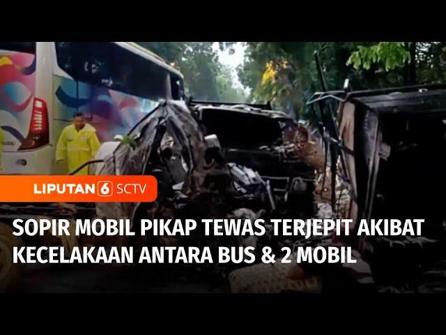 Tabrakan Adu Banteng Tewaskan 1 Orang, Bus vs Mobil Pikap | Liputan 6