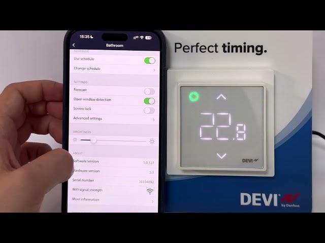 How to change the screen brightness of the DEVIreg Smart Thermostat