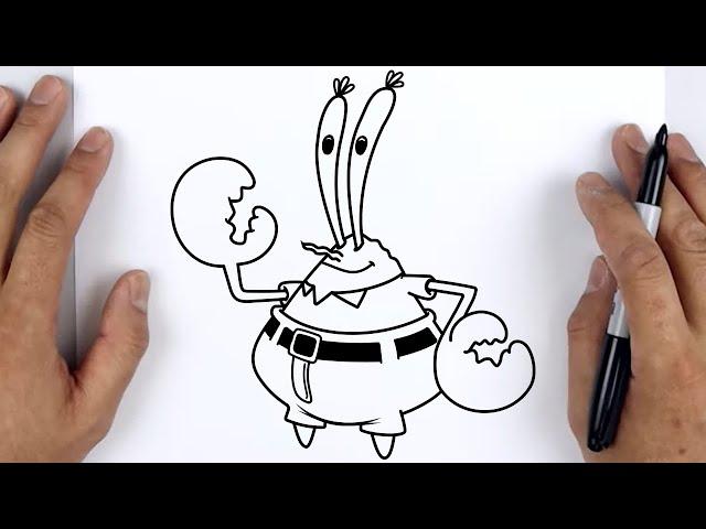 HOW TO DRAW MR KRABS | SpongeBob SquarePants - Easy Step By Step Tutorial For Beginners