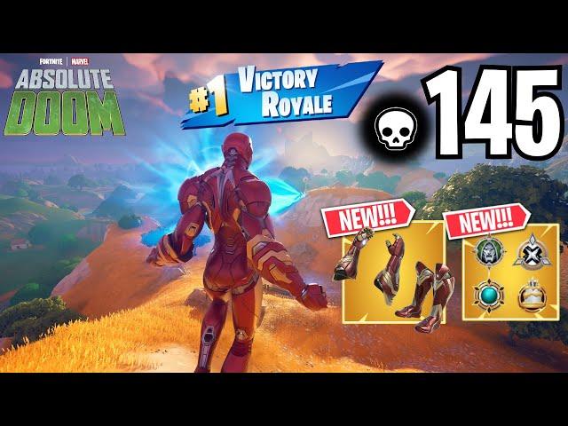 145 Elimination IRON MAN MK45 Solo vs Squads WINS Gameplay (MARVEL FORTNITE CHAPTER 5 SEASON 4)!