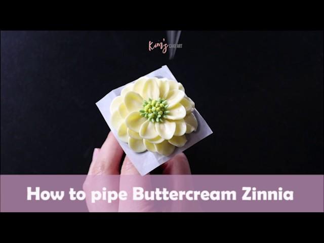 How to pipe buttercream Zinnia │ Korean Buttercream Flower