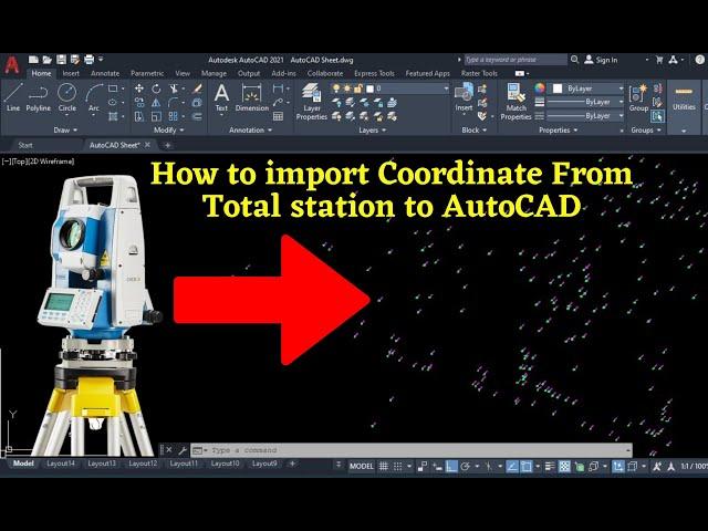 How to import Coordinate From Total station to AutoCAD