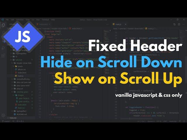 How to hide header on scroll down & show on scroll up - vanilla Javascript