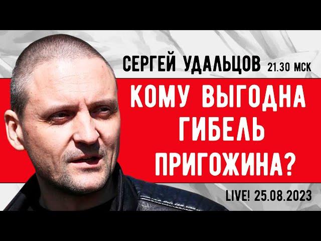 Сергей Удальцов. Кому выгодна гибель Пригожина? Эфир от 25.08.2023