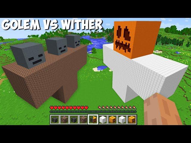 You can SPAWN GOLEM vs WITHER OF 1000 BLOCKS in Minecraft ? INCREDIBLY HUGE MOBS !