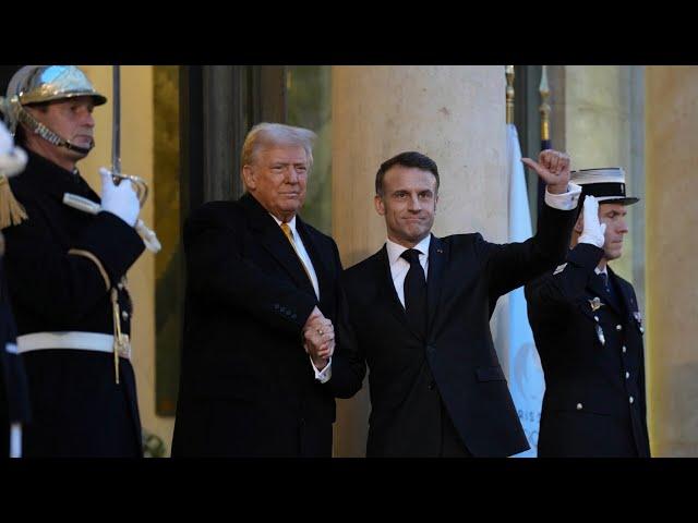 Donald Trump and Emmanuel Macron’s handshake ‘battle’ continues