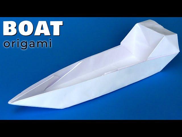 Origami boat. How to make paper boat from A4 without glue. Powerboat